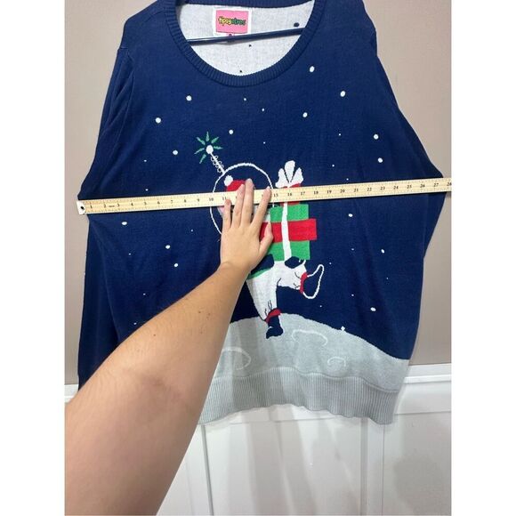 Tipsy Elves Space Astronaut Cat Christmas Holiday Sweater Women's XXL - Picture 6 of 10